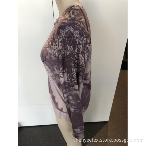 Spitze Tie-Dye lange Ärmel für Damen